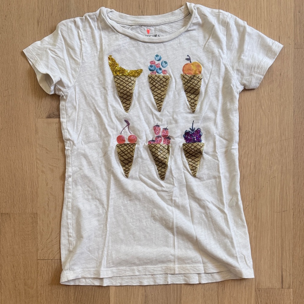 J. Crew White Tee with Colorful Ice Cream Cones